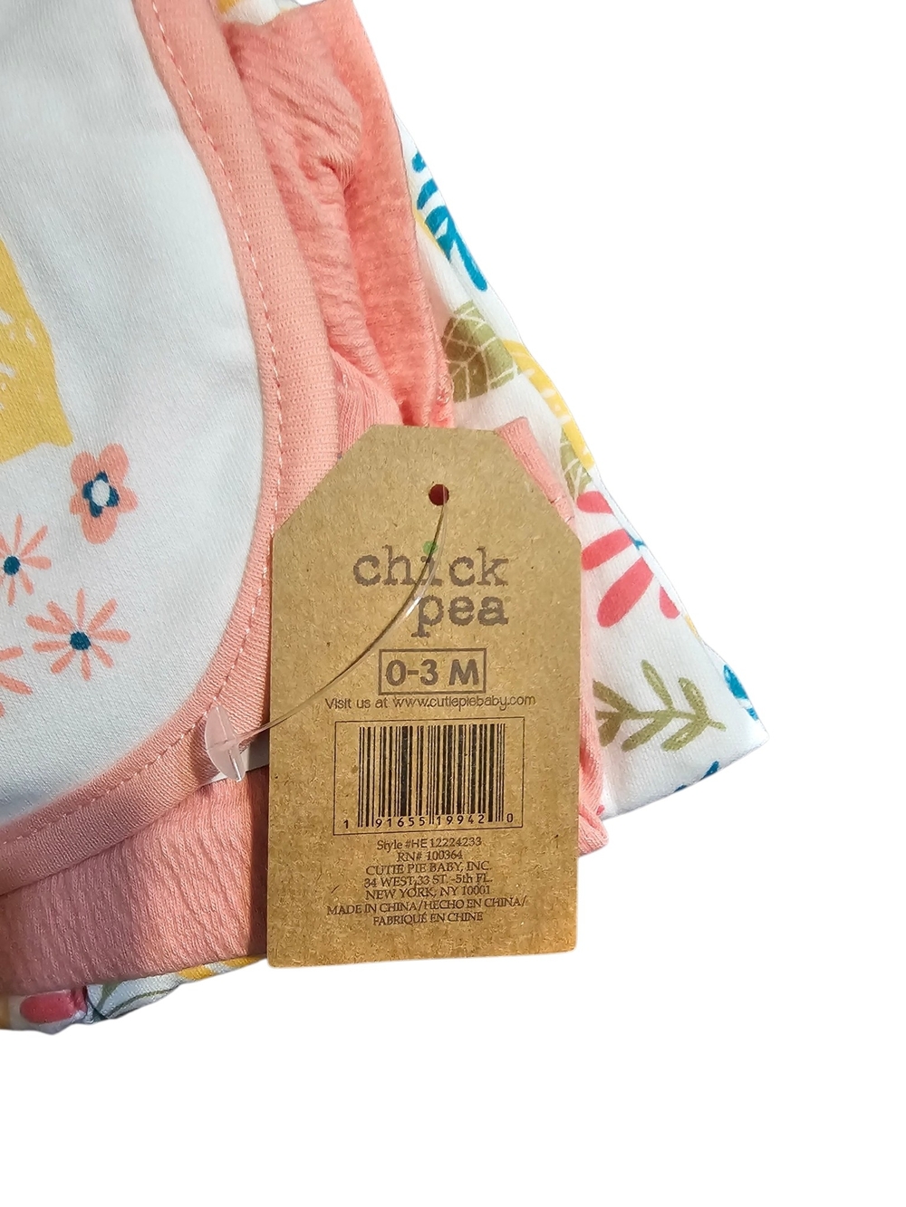chick pea Coral & White Floral 'Squeeze Me' Baby Bib Set - Picture 4 of 4